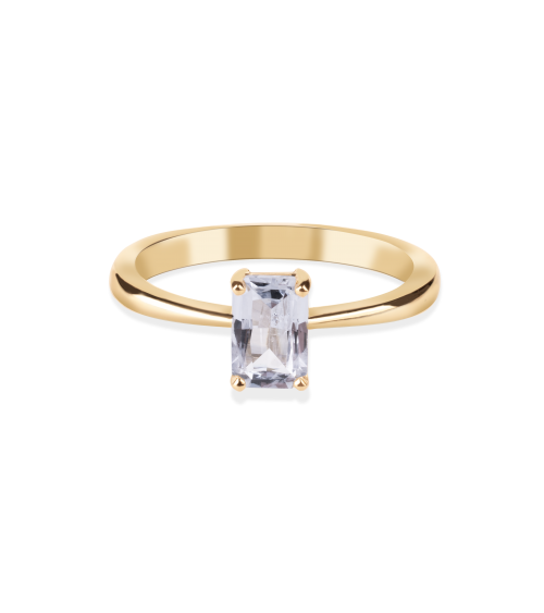 KLASYCZNY PIERŚCIONEK ZARĘCZYNOWY Z NATURALNYM SZAFIREM 0.7